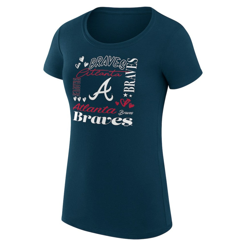 Atlanta Braves G-III 4Her by Carl Banks Women's Super-Slim Fit Lightweight Collage Team Graphic Crew Neck T-Shirt - MLB T-shirts