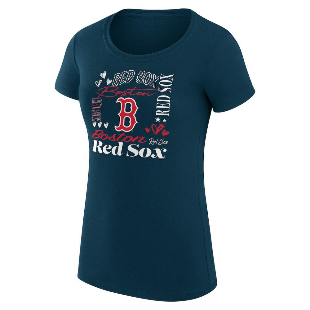 Boston Red Sox G-III 4Her by Carl Banks Women's Super-Slim Fit Lightweight Collage Team Graphic Crew Neck T-Shirt - MLB T-shirts