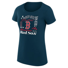 Boston Red Sox G-III 4Her by Carl Banks Women's Super-Slim Fit Lightweight Collage Team Graphic Crew Neck T-Shirt - MLB T-shirts