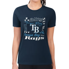 Tampa Bay Rays G-III 4Her by Carl Banks Women's Super-Slim Fit Lightweight Collage Team Graphic Crew Neck T-Shirt - MLB T-shirts