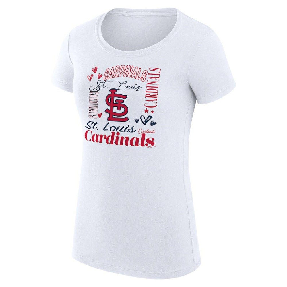 St. Louis Cardinals G-III 4Her by Carl Banks Women's Super-Slim Fit Lightweight Collage Team Graphic Crew Neck T-Shirt - MLB T-shirts