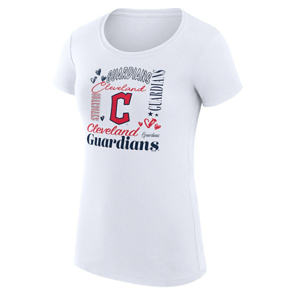 Cleveland Guardians G-III 4Her by Carl Banks Women's Super-Slim Fit Lightweight Collage Team Graphic Crew Neck T-Shirt - MLB T-shirts