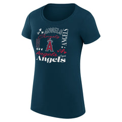 Los Angeles Angels G-III 4Her by Carl Banks Women's Super-Slim Fit Lightweight Collage Team Graphic Crew Neck T-Shirt - MLB T-shirts