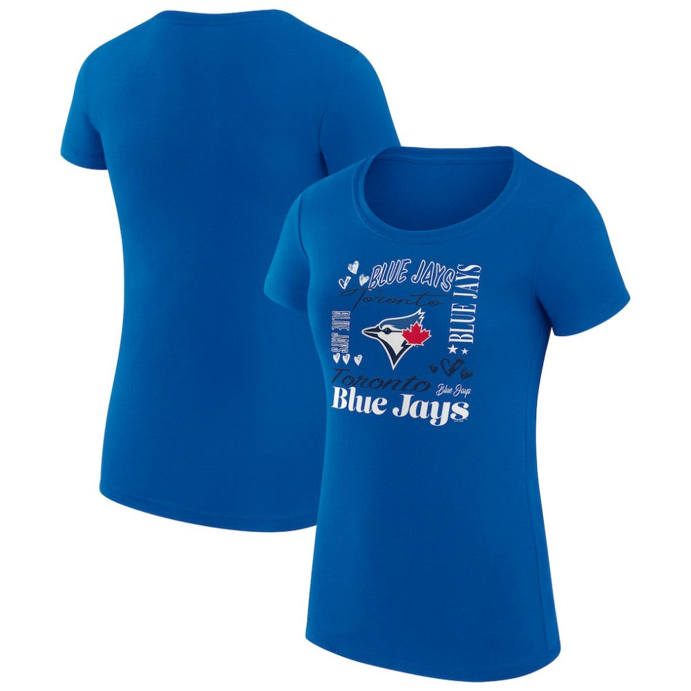 Toronto Blue Jays G-III 4Her by Carl Banks Women's Super-Slim Fit Lightweight Collage Team Graphic Crew Neck T-Shirt - MLB T-shirts