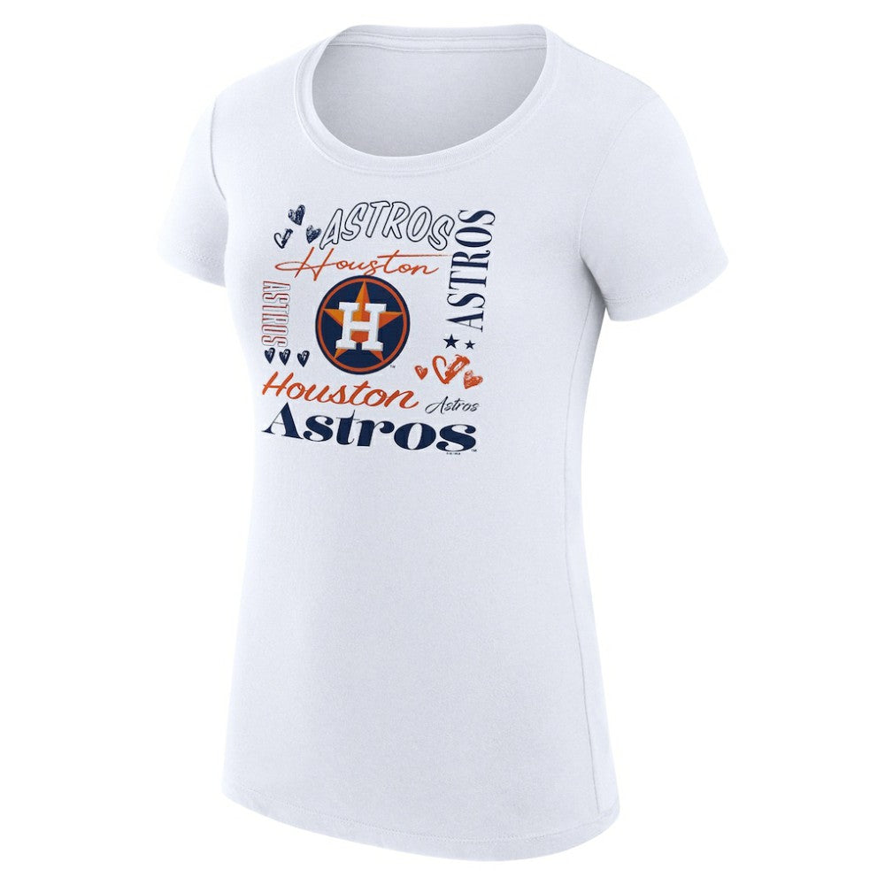 Houston Astros G-III 4Her by Carl Banks Women's Super-Slim Fit Lightweight Collage Team Graphic Crew Neck T-Shirt - MLB T-shirts