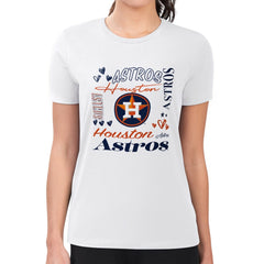 Houston Astros G-III 4Her by Carl Banks Women's Super-Slim Fit Lightweight Collage Team Graphic Crew Neck T-Shirt - MLB T-shirts