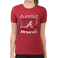 Atlanta Braves G-III 4Her by Carl Banks Women's Super-Slim Fit Lightweight Collage Team Graphic Crew Neck T-Shirt - MLB T-shirts