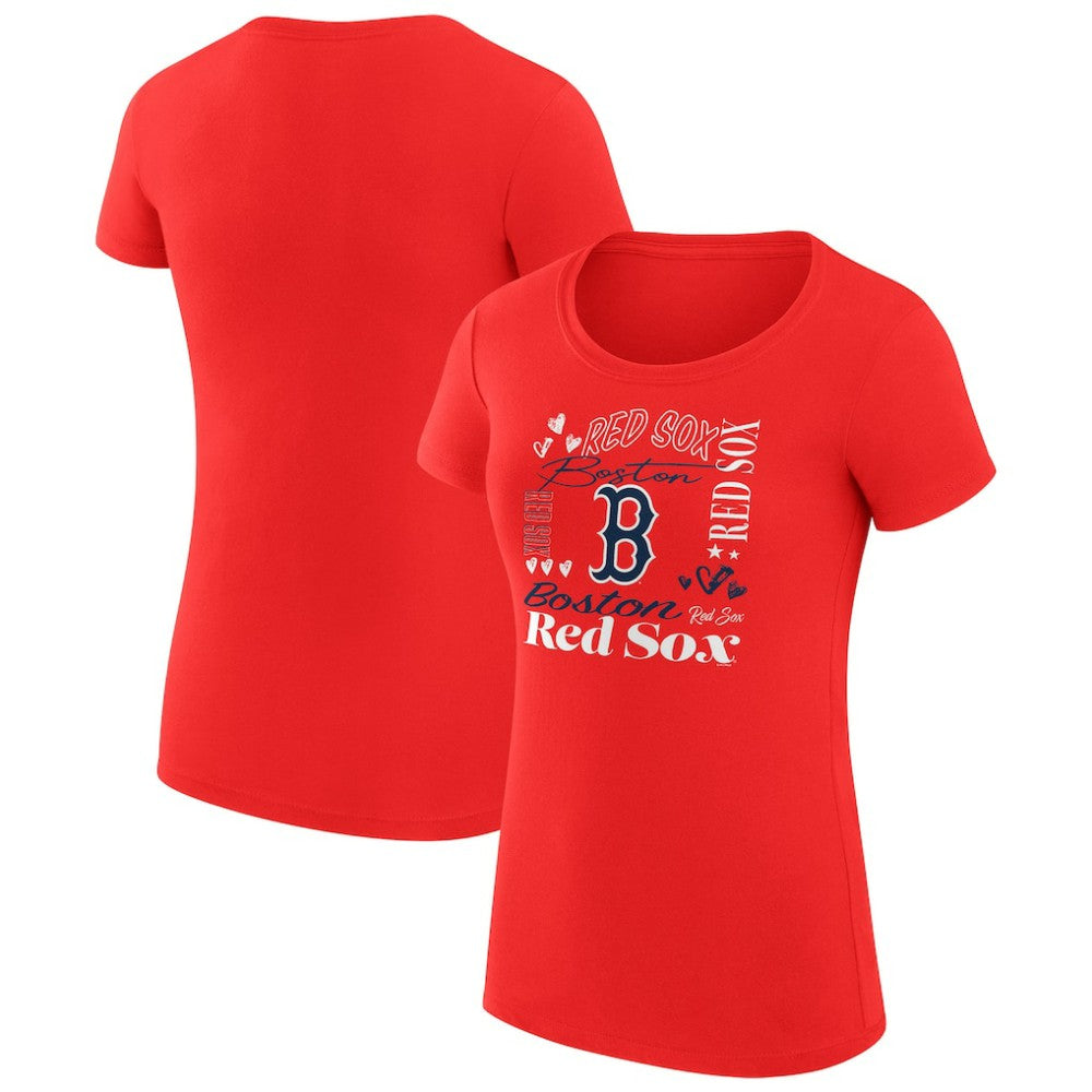 Boston Red Sox G-III 4Her by Carl Banks Women's Super-Slim Fit Lightweight Collage Team Graphic Crew Neck T-Shirt - MLB T-shirts
