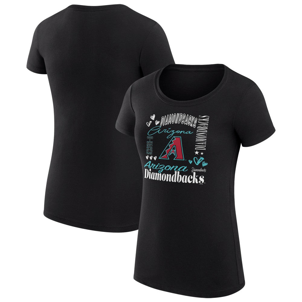 Arizona Diamondbacks G-III 4Her by Carl Banks Women's Super-Slim Fit Lightweight Collage Team Graphic Crew Neck T-Shirt - MLB T-shirts