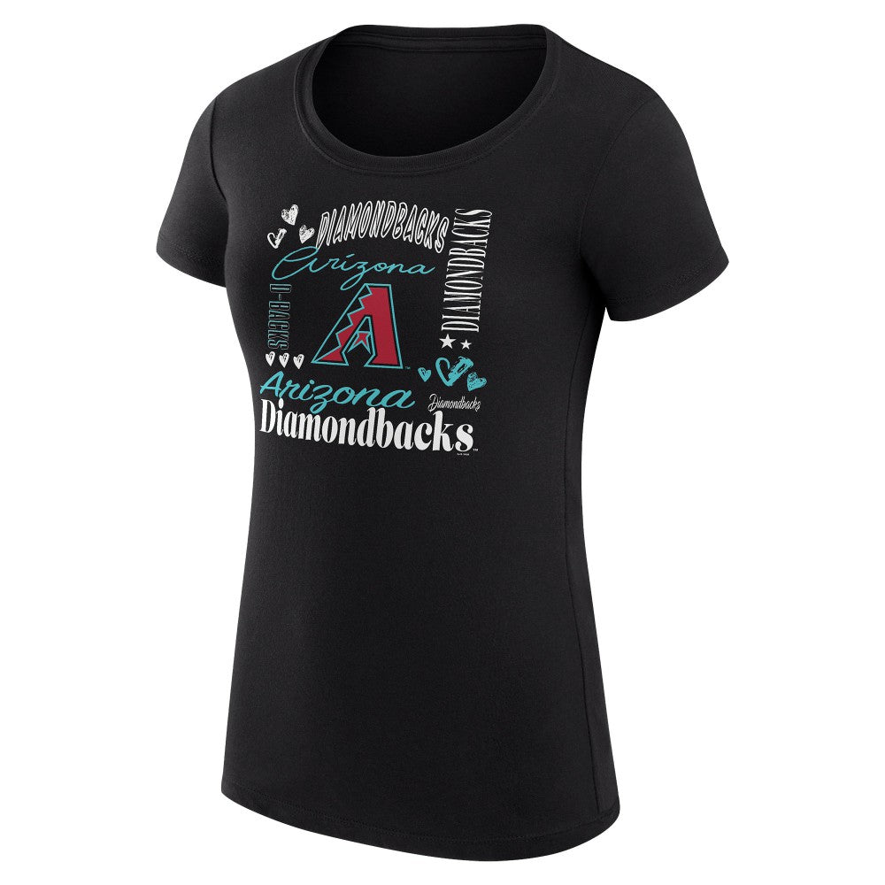Arizona Diamondbacks G-III 4Her by Carl Banks Women's Super-Slim Fit Lightweight Collage Team Graphic Crew Neck T-Shirt - MLB T-shirts