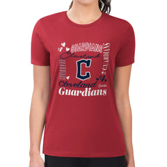 Cleveland Guardians G-III 4Her by Carl Banks Women's Super-Slim Fit Lightweight Collage Team Graphic Crew Neck T-Shirt - MLB T-shirts