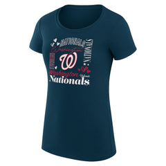 Washington Nationals G-III 4Her by Carl Banks Women's Super-Slim Fit Lightweight Collage Team Graphic Crew Neck T-Shirt - MLB T-shirts