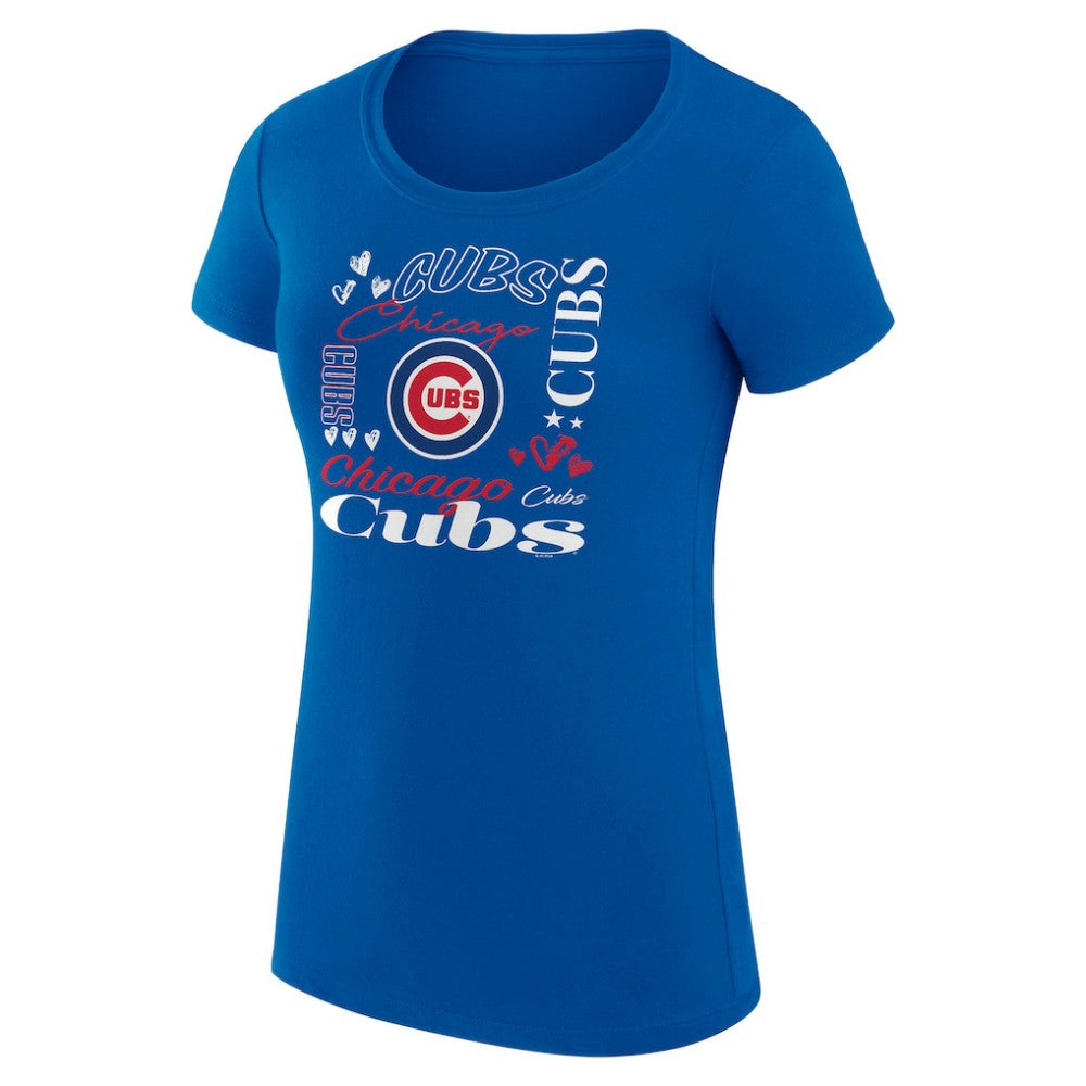 Chicago Cubs G-III 4Her by Carl Banks Women's Super-Slim Fit Lightweight Collage Team Graphic Crew Neck T-Shirt - MLB T-shirts