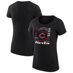 Cincinnati Reds G-III 4Her by Carl Banks Women's Super-Slim Fit Lightweight Collage Team Graphic Crew Neck T-Shirt - MLB T-shirts