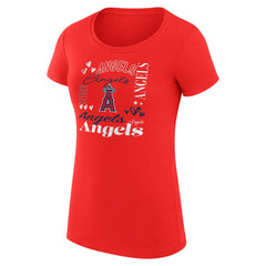Los Angeles Angels G-III 4Her by Carl Banks Women's Super-Slim Fit Lightweight Collage Team Graphic Crew Neck T-Shirt - MLB T-shirts