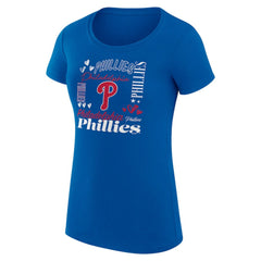 Philadelphia Phillies G-III 4Her by Carl Banks Women's Super-Slim Fit Lightweight Collage Team Graphic Crew Neck T-Shirt - MLB T-shirts