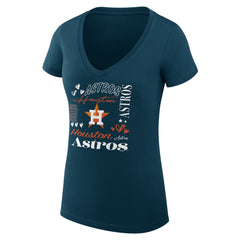 Houston Astros G-III 4Her by Carl Banks Women's Super-Slim Fit Lightweight Collage Team Graphic V-Neck T-Shirt - MLB T-shirts