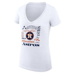 Houston Astros G-III 4Her by Carl Banks Women's Super-Slim Fit Lightweight Collage Team Graphic V-Neck T-Shirt - MLB T-shirts