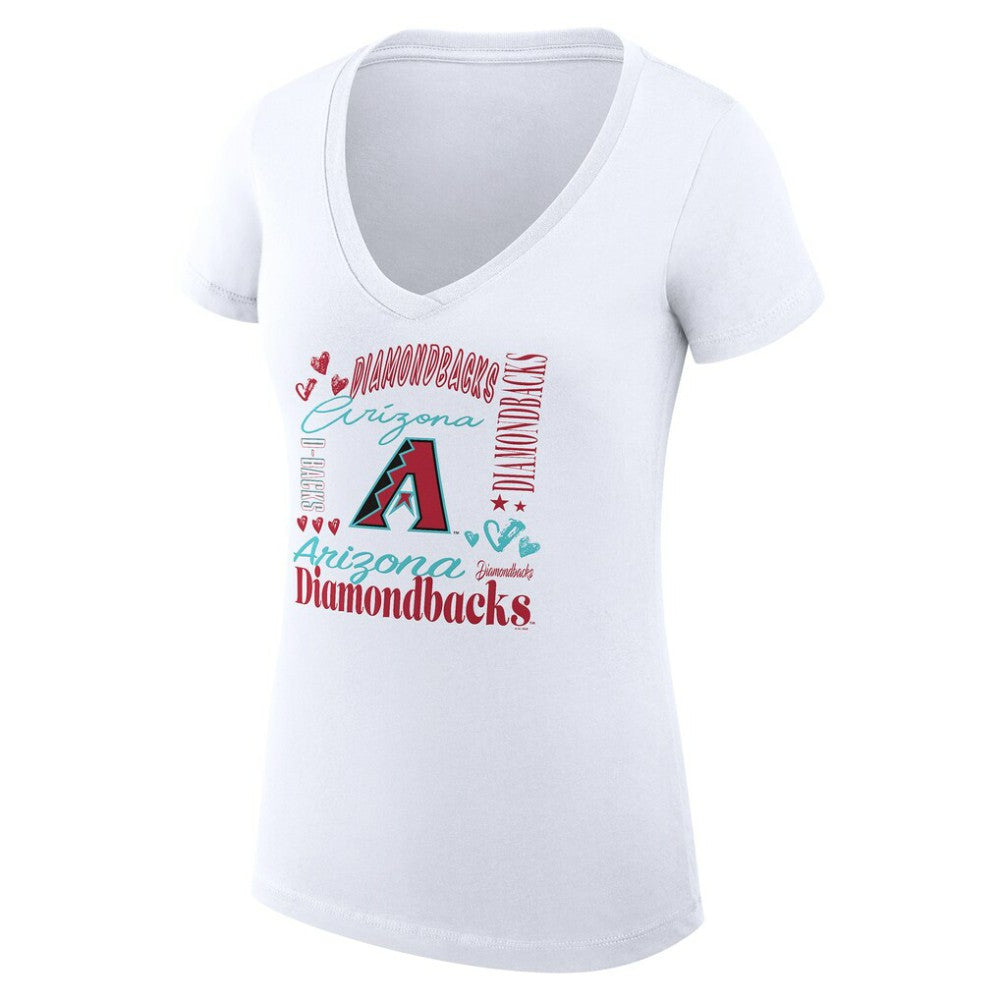 Arizona Diamondbacks G-III 4Her by Carl Banks Women's Super-Slim Fit Lightweight Collage Team Graphic V-Neck T-Shirt - MLB T-shirts