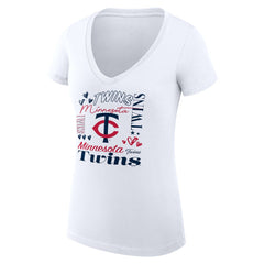 Minnesota Twins G-III 4Her by Carl Banks Women's Super-Slim Fit Lightweight Collage Team Graphic V-Neck T-Shirt - MLB T-shirts