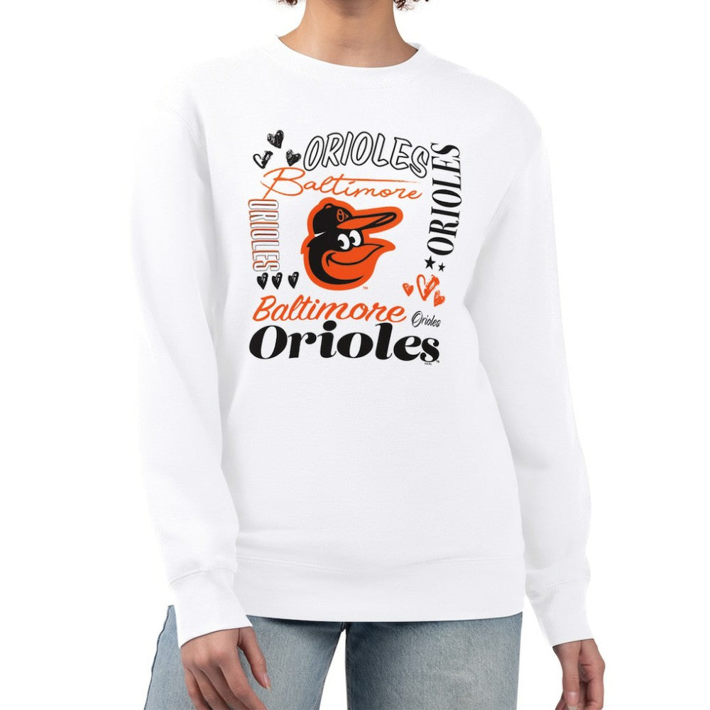Baltimore Orioles G-III 4Her by Carl Banks Women's Collage Team Graphic Fleece Pullover Hoodie - MLB Hoodies