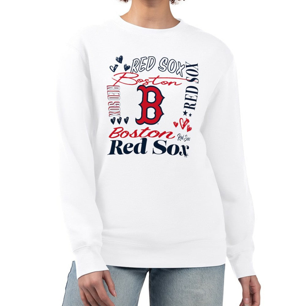 Boston Red Sox G-III 4Her by Carl Banks Women's Collage Team Graphic Fleece Pullover Hoodie - MLB Hoodies