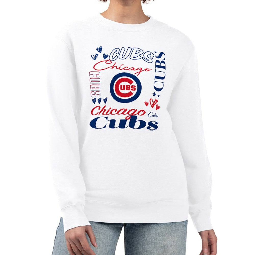 Chicago Cubs G-III 4Her by Carl Banks Women's Collage Team Graphic Fleece Pullover Hoodie - MLB Hoodies