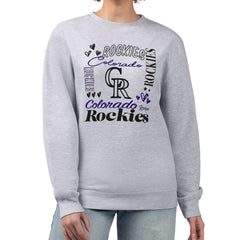 Colorado Rockies G-III 4Her by Carl Banks Women's Collage Team Graphic Fleece Pullover Hoodie - MLB Hoodies