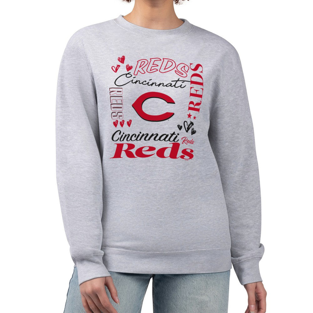 Cincinnati Reds G-III 4Her by Carl Banks Women's Collage Team Graphic Fleece Pullover Hoodie - MLB Hoodies