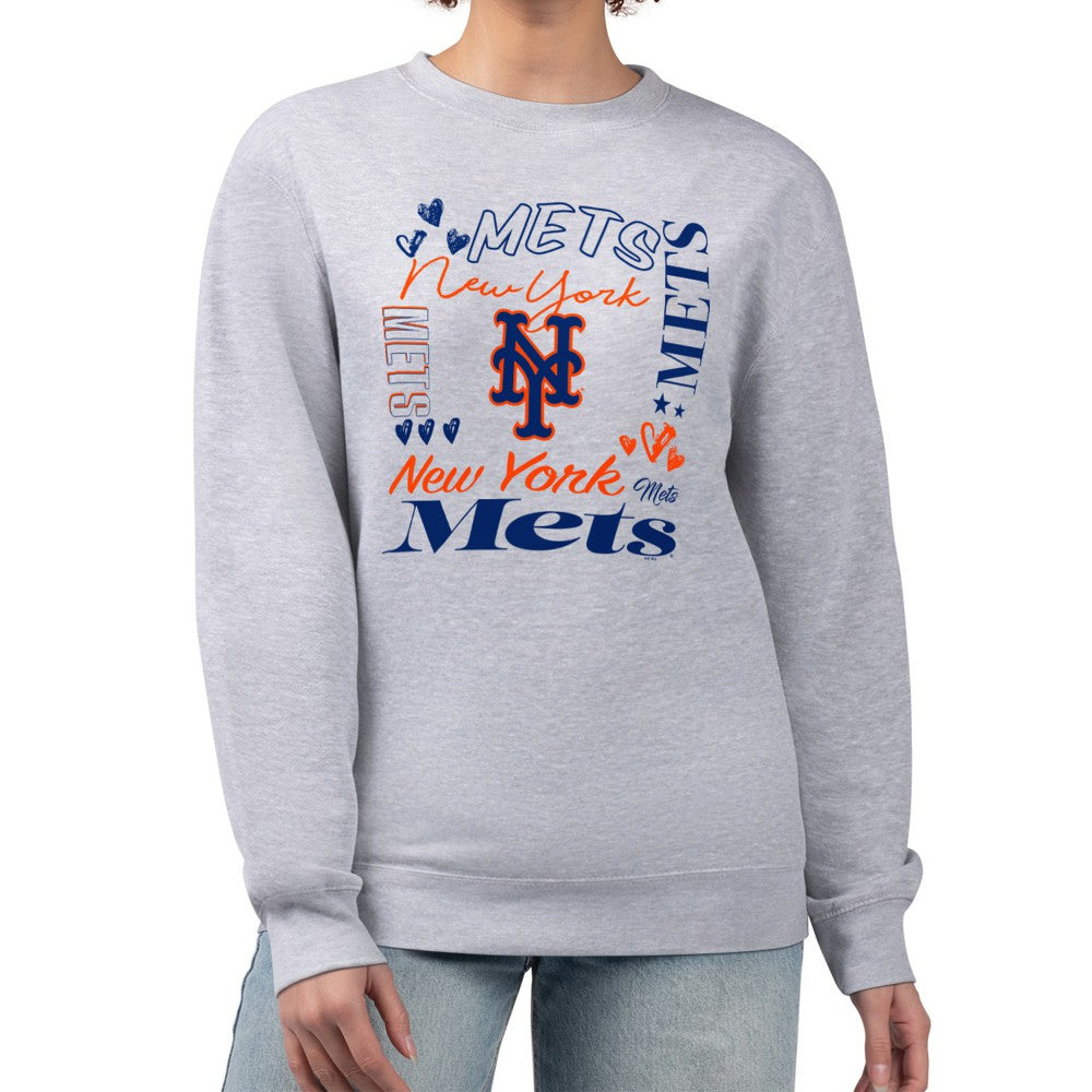 New York Mets G-III 4Her by Carl Banks Women's Collage Team Graphic Fleece Pullover Hoodie - MLB Hoodies