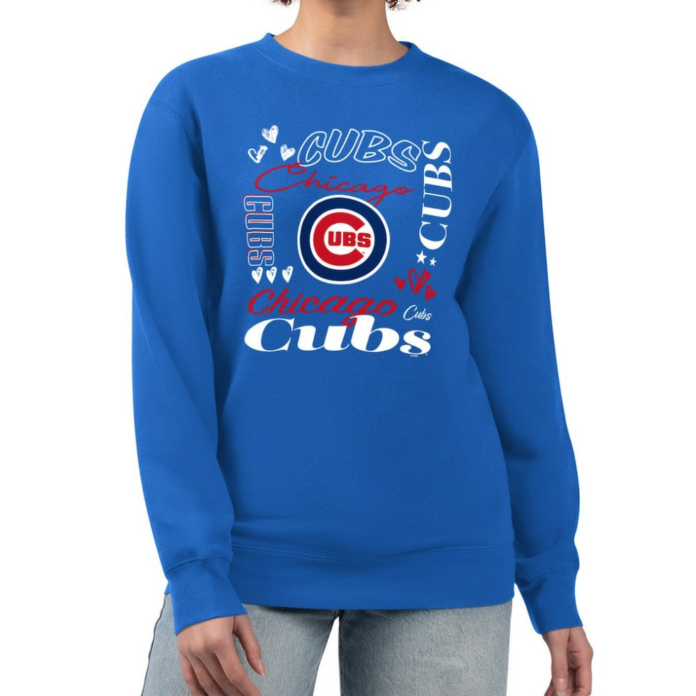 Chicago Cubs G-III 4Her by Carl Banks Women's Collage Team Graphic Fleece Pullover Hoodie - MLB Hoodies