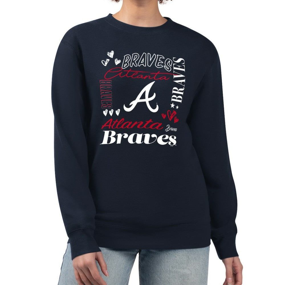 Atlanta Braves G-III 4Her by Carl Banks Women's Collage Team Graphic Fleece Pullover Hoodie - MLB Hoodies