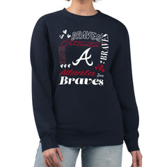 Atlanta Braves G-III 4Her by Carl Banks Women's Collage Team Graphic Fleece Pullover Hoodie - MLB Hoodies