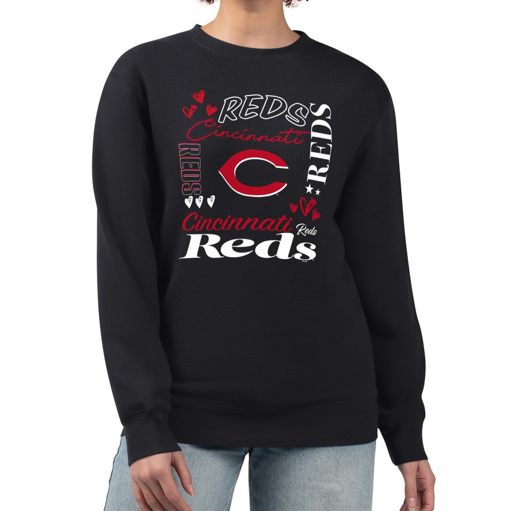 Cincinnati Reds G-III 4Her by Carl Banks Women's Collage Team Graphic Fleece Pullover Hoodie - MLB Hoodies