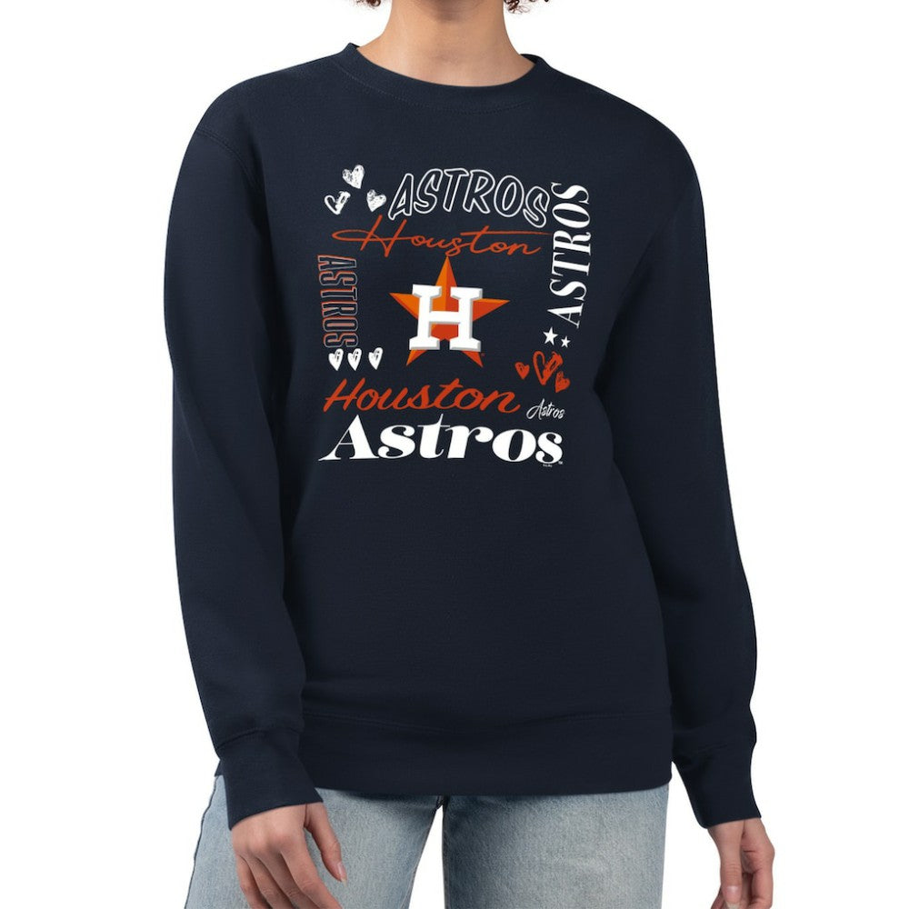 Houston Astros G-III 4Her by Carl Banks Women's Collage Team Graphic Fleece Pullover Hoodie - MLB Hoodies