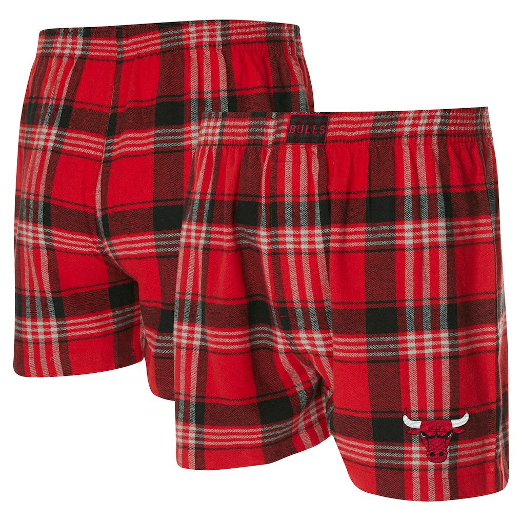 Red Chicago Bulls Concepts Sport Region Flannel Boxer Short | NBA