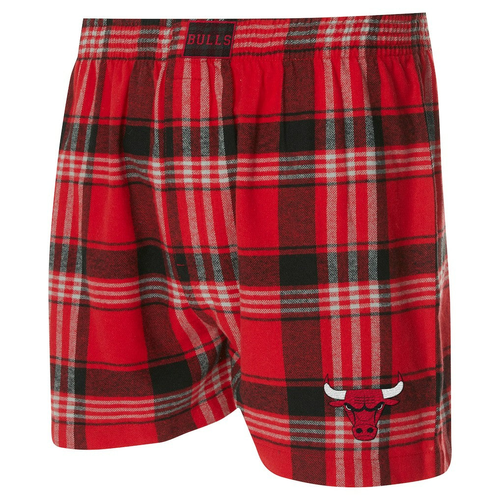 Red Chicago Bulls Concepts Sport Region Flannel Boxer Short | NBA