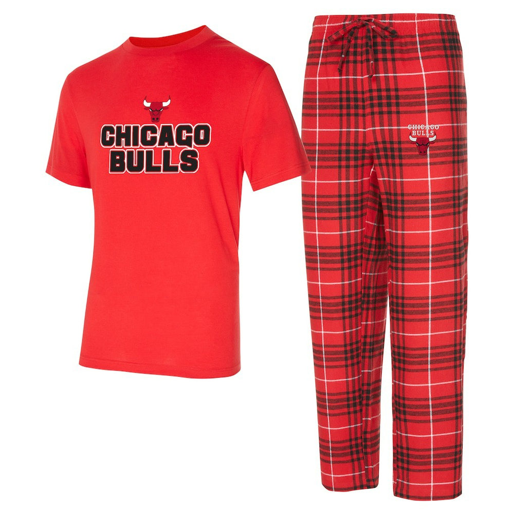 Red/Black Chicago Bulls Concepts Sport Vector Top & Flannel Pants Sleep Set | NBA