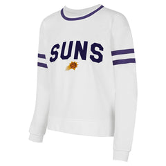 White Phoenix Suns Concepts Sport Women's Borough Pullover Sweatshirt | NBA