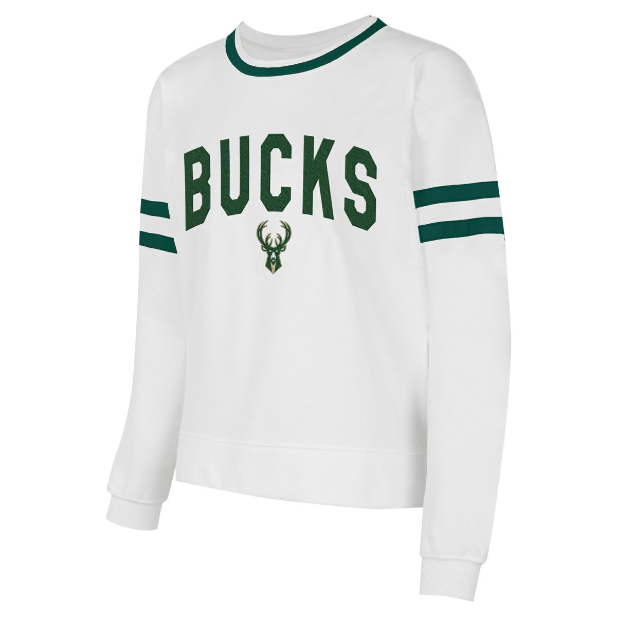 White Milwaukee Bucks Concepts Sport Women's Borough Pullover Sweatshirt | NBA