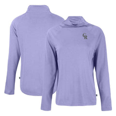 Colorado Rockies Cutter & Buck Women's  Coastline Epic Comfort Eco Recycled Funnel Neck Raglan Pullover Top - MLB Pullover