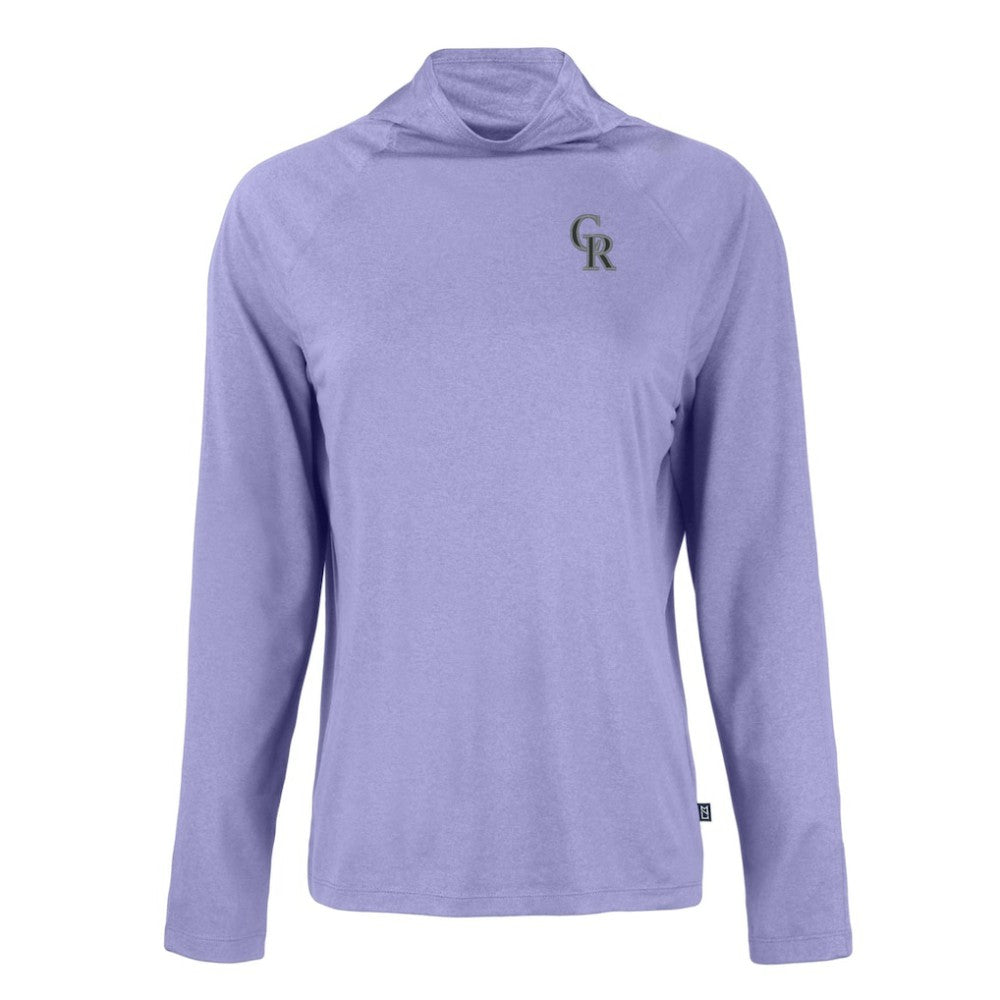 Colorado Rockies Cutter & Buck Women's  Coastline Epic Comfort Eco Recycled Funnel Neck Raglan Pullover Top - MLB Pullover