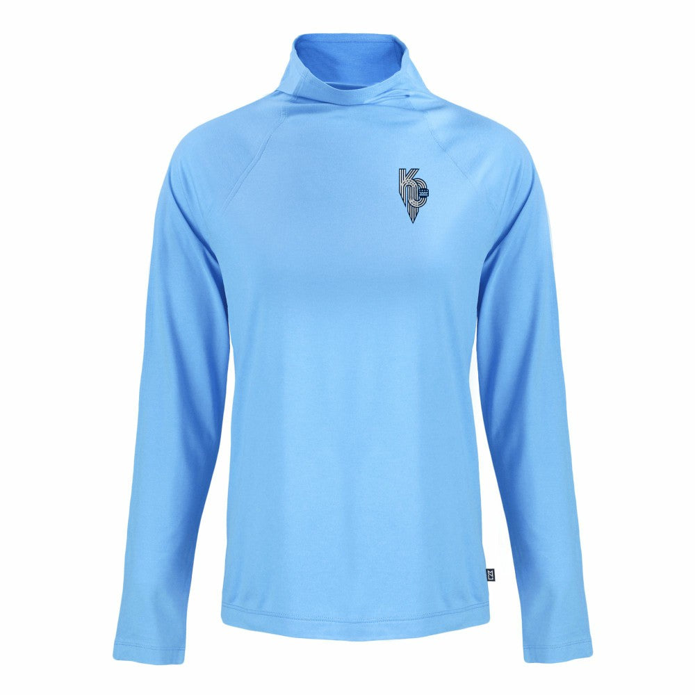 Kansas City Royals Cutter & Buck Women's City Connect Coastline Epic Comfort Eco Recycled Funnel Neck Raglan Pullover Top - MLB Pullover