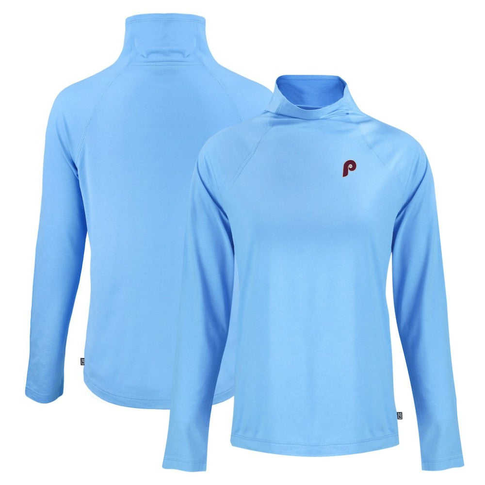 Philadelphia Phillies Cutter & Buck Women's Cooperstown Collection Coastline Epic Comfort Eco Recycled Funnel Neck Raglan Pullover Top - MLB Pullover