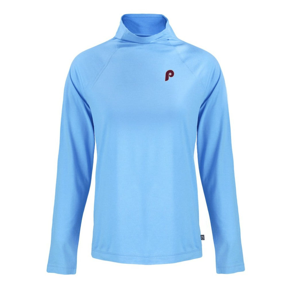 Philadelphia Phillies Cutter & Buck Women's Cooperstown Collection Coastline Epic Comfort Eco Recycled Funnel Neck Raglan Pullover Top - MLB Pullover