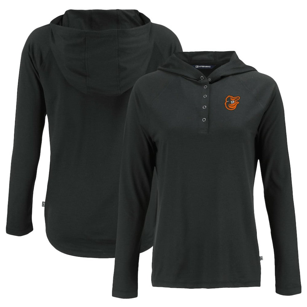 Baltimore Orioles Cutter & Buck Women's  Coastline Epic Comfort Eco Recycled Hoodie Raglan Long Sleeve T-Shirt - MLB Hoodies