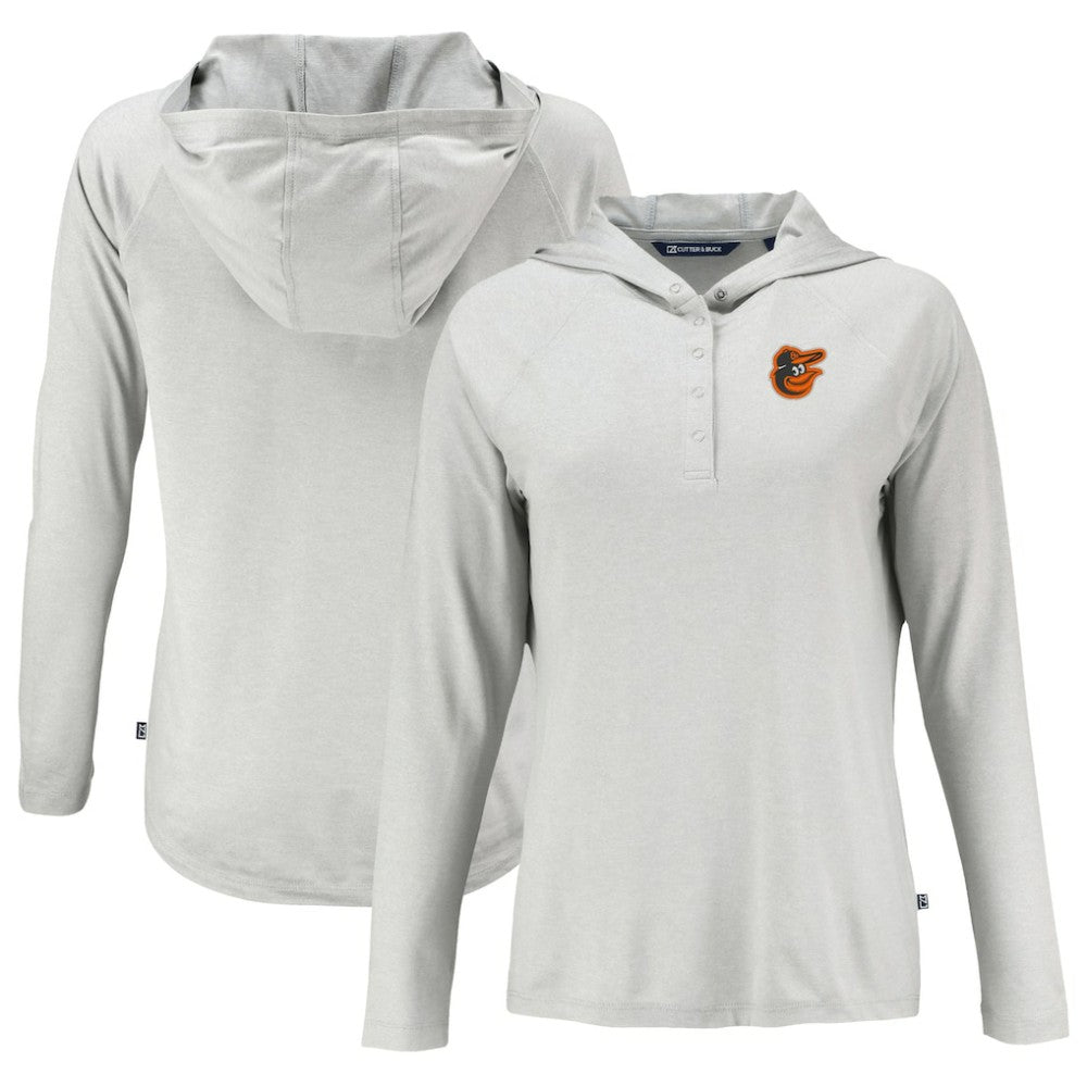 Baltimore Orioles Cutter & Buck Women's  Coastline Epic Comfort Eco Recycled Hoodie Raglan Long Sleeve T-Shirt - MLB Hoodies