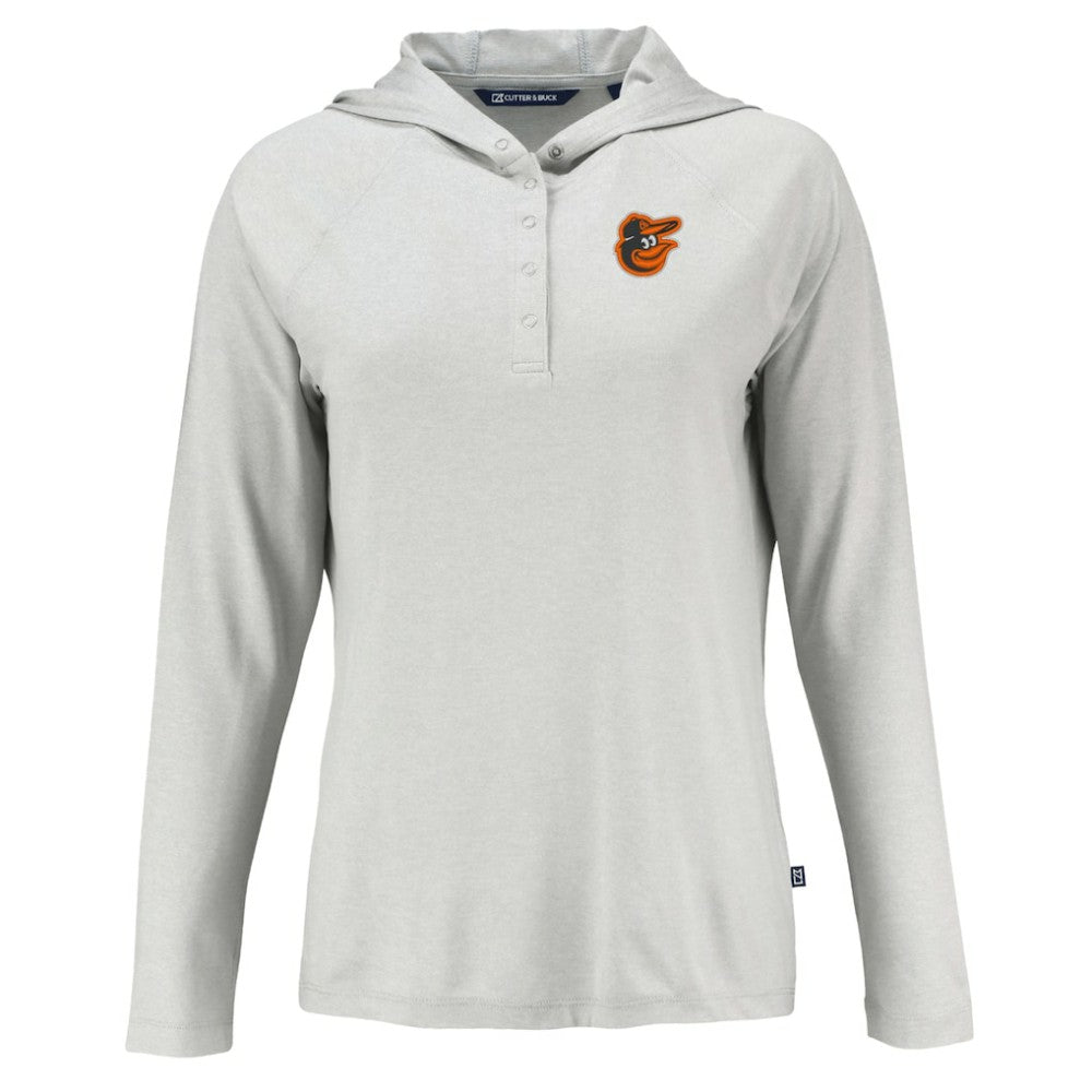 Baltimore Orioles Cutter & Buck Women's  Coastline Epic Comfort Eco Recycled Hoodie Raglan Long Sleeve T-Shirt - MLB Hoodies