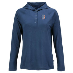 Boston Red Sox Cutter & Buck Women's Stars And Stripes Coastline Epic Comfort Eco Recycled Hoodie Raglan Long Sleeve T-Shirt - MLB Hoodies