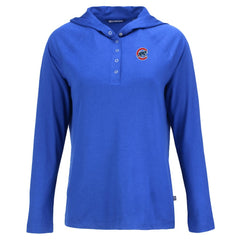 Chicago Cubs Cutter & Buck Women's  Coastline Epic Comfort Eco Recycled Hoodie Raglan Long Sleeve T-Shirt - MLB Hoodies